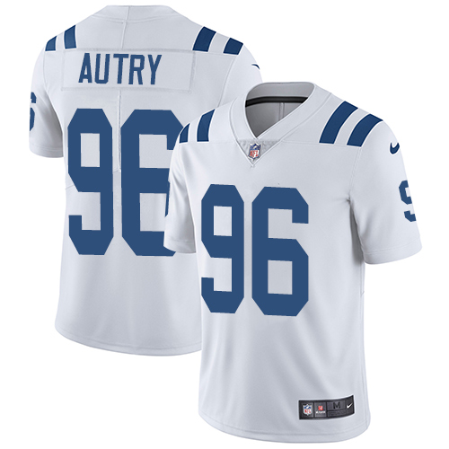 Indianapolis Colts #96 Limited Denico Autry White Nike NFL Road Youth Vapor Untouchable jerseys->customized nfl jersey->Custom Jersey